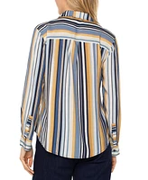 Liverpool Los Angeles Women's Striped Button-Front Shirt