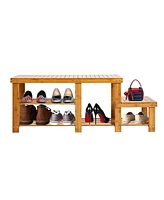 Slickblue 2-Tier Shoe Bench Entryway and Hallway Boot Storage Organizer