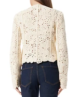 Sam Edelman Women's Fiona Double-Breasted Crochet Blazer