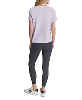 Dkny Sport Women's Cotton Stud Logo Knot-Front T-Shirt