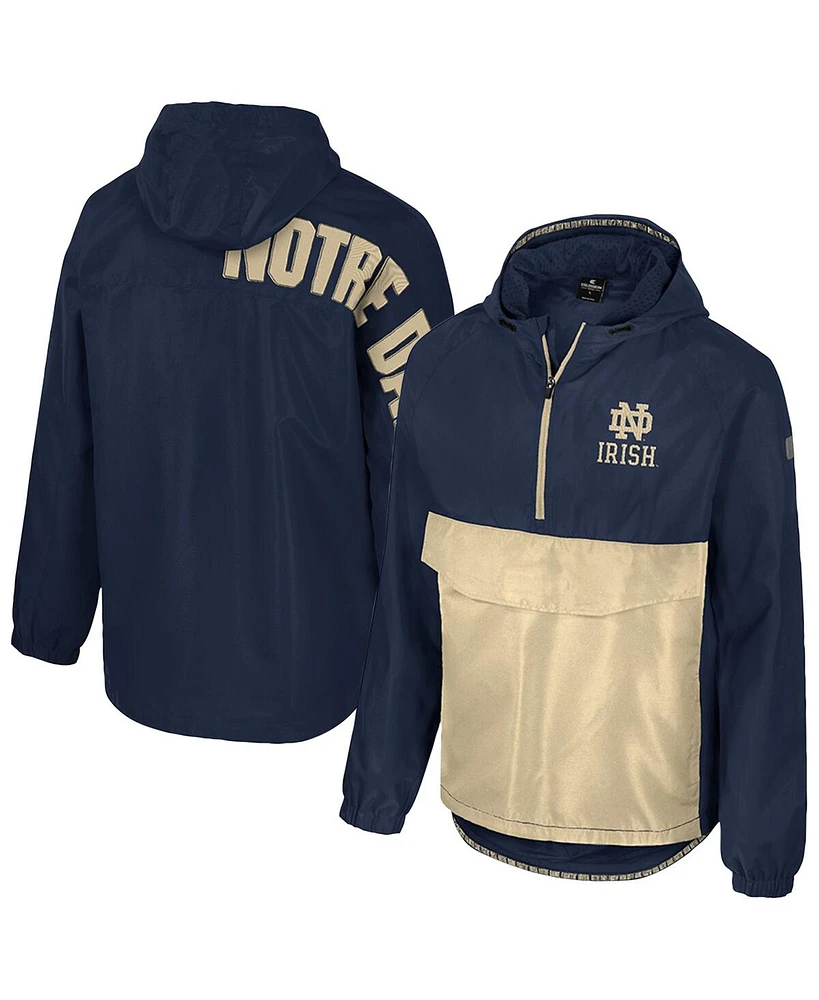 Colosseum Men's Navy Notre Dame Fighting Irish Reloaded Anorak Half-Zip Jacket