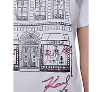 Karl Lagerfeld Paris Petite Graphic Short-Sleeve T-Shirt