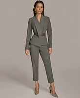 Donna Karan New York Women's Belted Pinstripe Jacket