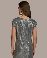 Donna Karan New York Women's Cap Sleeve Sequin Top