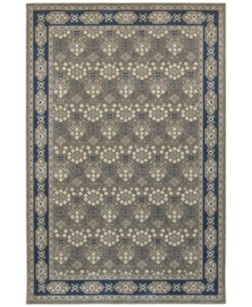 Jhb Design Tidewater Royal Garden Grey Navy Area Rugs