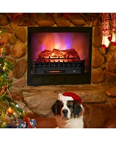 Skonyon 26 Inches Infrared Quartz Electric Fireplace with Realistic Pinewood Ember Bed