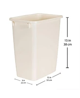 Rubbermaid 21 Quart Rectangular Kitchen Wastebasket Trash Can, Bisque (2 Pack)