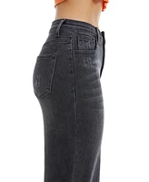 Bayeas Women's High Rise Ankle Wide Jeans