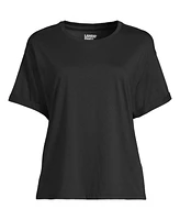 Lands' End Women's Oversized Supima Short Sleeve Crew Neck T-Shirt