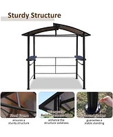 Slickblue 8' x 5' Bbq Patio Canopy Gazebo Durable Outdoor Shelter for Grilling and Entertaining