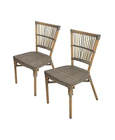 Slickblue Stackable Garden Chair – All Weather Resistant for Indoor Outdoor Bistro and Lawn Settings