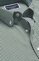 Charles Tyrwhitt Men's Slim Fit Button-Down Collar Non-Iron Stretch Poplin Mini Gingham Shirt