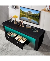 Slickblue Modern Led Tv Stand with Storage Entertainment Center Tv Cabinet with Drawer for Stylish Organization