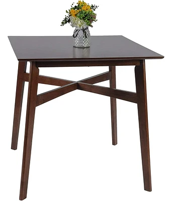 Slickblue Espresso Square Dining Table for 4 - Stylish Wood Table for Home Kitchens