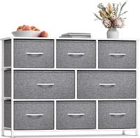 Sorbus 8 Drawers Wide Dresser - Organizer Unit with Steel Frame Wood Top and handle