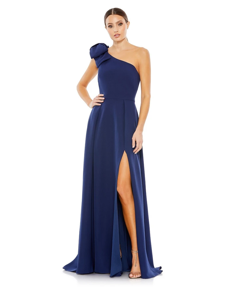 Mac Duggal Women's Bow One Shoulder A Line Gown