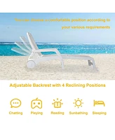 Slickblue Folding Beach Lounger Compact Foldable Lounger with Storage Space for Outdoor Relaxation