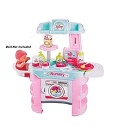 Slickblue Kids Pretend Role Play Baby Doll Bath Table Nursery Care Playset Toy for Imaginative Fun