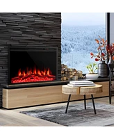 Skonyon 34 Inch Electric Fireplace Recessed with Adjustable Flames
