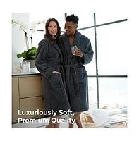 Cariloha Plush Bath Robe | White Unisex, Large/X-Large Viscose Material Soft, Comfortable, & Wicks Moisture