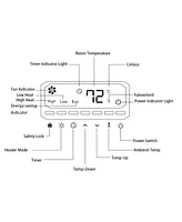 Sugift 12 H Timer Led Remote Control Portable Electric Space Heater