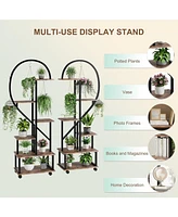 gaomon 2 Pack 6 Tier Tall Plant Stand with Grow Lights Metal Indoor Plant Stand