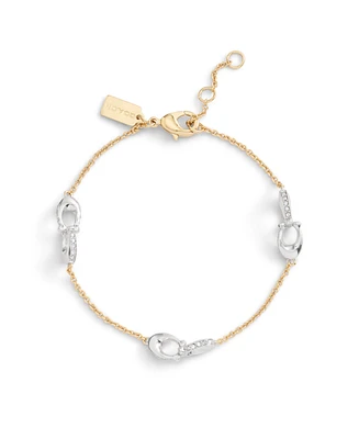 Coach Faux Stone Signature Pave Strand Bracelet