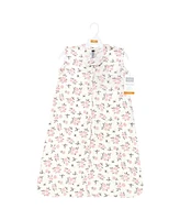 Hudson Baby Baby Girls Hudson Cotton Sleeveless Wearable Sleeping Bag, Sack, Blanket, Neutral Pink Floral, 12-18 Months