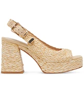 Dolce Vita Women's Flores Platform Raffia Slingback Dress Sandals