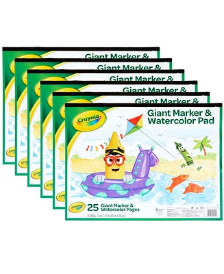 Crayola Giant Marker Watercolor Pad, Pack of 6