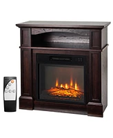 Sugift 18 Inch 1400W Electric Tv Stand Fireplace with Shelf