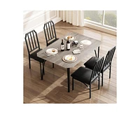 gaomon 5 Pieces Dining Table Set for 4, Dining Room Table Set for 4, Small Kitchen Table for 4 with Upholstered Chairs,Dinner Table Set for 4