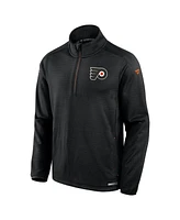 Fanatics Men's Black Philadelphia Flyers Authentic Pro Rink Quarter-Zip Jacket