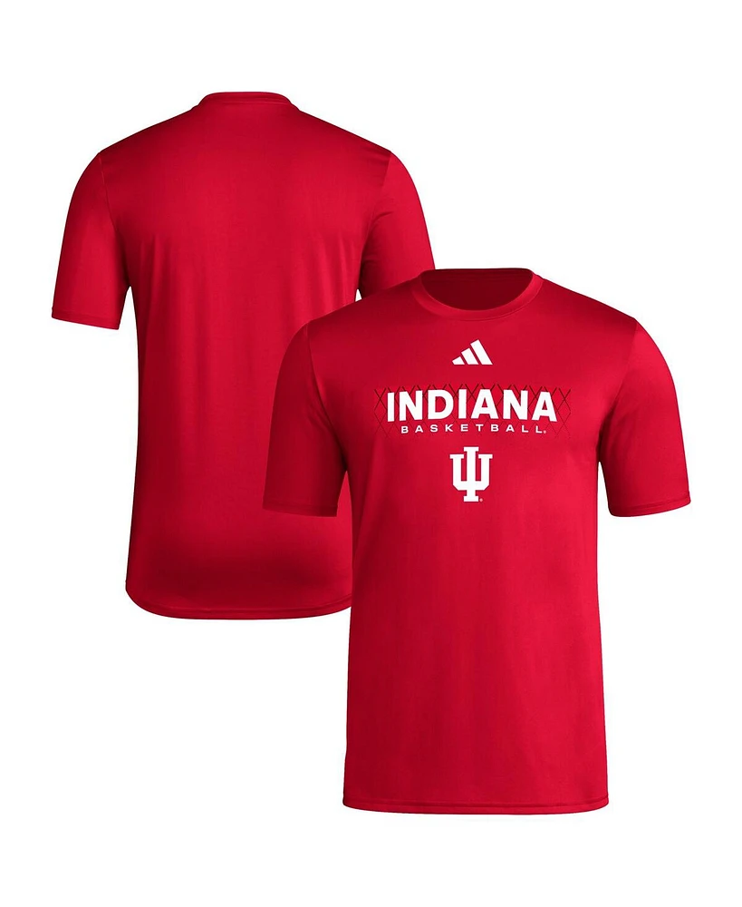 Adidas Men's Crimson Indiana Hoosiers Locker On-Court The Fade Pregame Aeroready T-Shirt