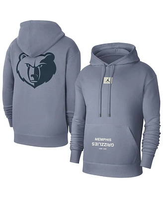 Jordan Men's Gray Memphis Grizzlies Courtside Statement Edition Pullover Hoodie