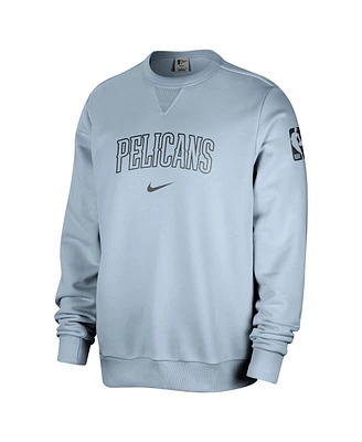 Nike Men's Light Blue New Orleans Pelicans Courtside Standard Issue Performance Pullover Sweatshirt