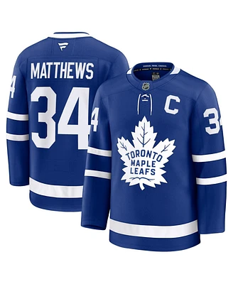 Fanatics Men's Auston Matthews Blue Toronto Maple Leafs Captain Patch Home Premium Jersey