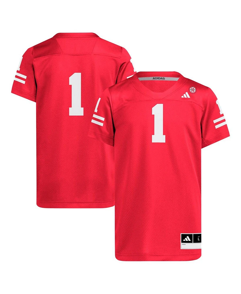 Adidas Big Boys and Girls 1 Scarlet Nebraska Huskers Replica Jersey