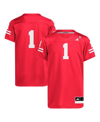 Adidas Big Boys and Girls 1 Scarlet Nebraska Huskers Replica Jersey