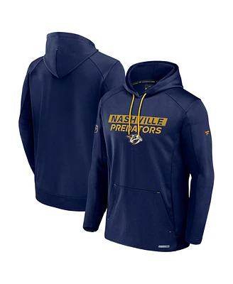 Fanatics Men's Navy Nashville Predators Authentic Pro Rink Fleece Pullover Hoodie