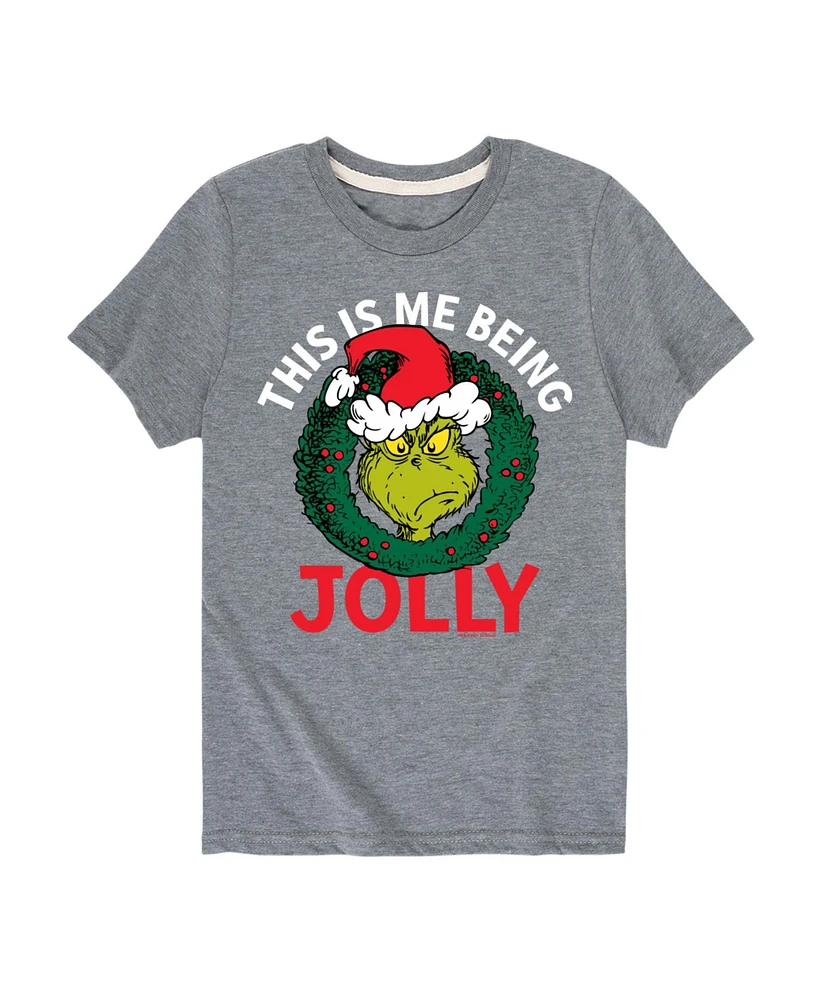 Hybrid Big Boys The Grinch Being Jolly Graphic Tee