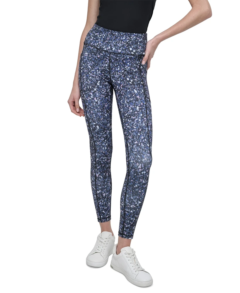 Dkny Sport Women's Printed High-Waist 7/8 Tights