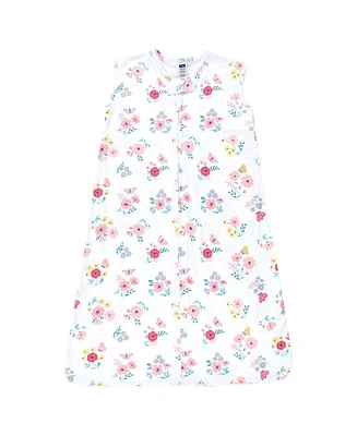 Hudson Baby Girls Cotton Sleeveless Wearable Sleeping Bag, Sack, Blanket, Blue Toile