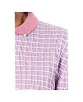 Bellemere New York Women's Bellemere Tweed Merino Pullover With Pearl Collar