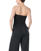 Carmen Marc Valvo Women's Ruched Jumpsuit Swim Cover-Up