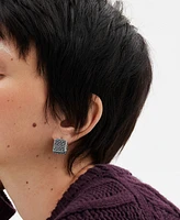 Coach Signature Quilted Cube Huggie Earrings