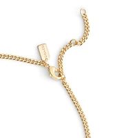 Coach Two-Tone Signature Carabiner Heart Pendant Necklace