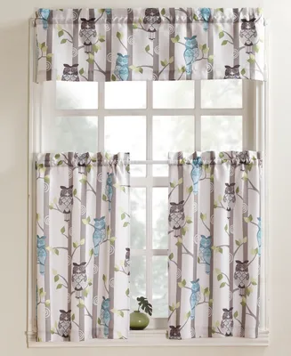 Hoot 56" x 36" Pair of Tier Curtains