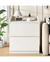 gaomon Nightstand with 2 Drawer Modern Side Table with Storage Wide End Table