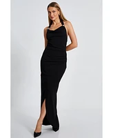 Quiz Women's Scuba Crepe Buckle Detail Halter Neck Maxi Dress